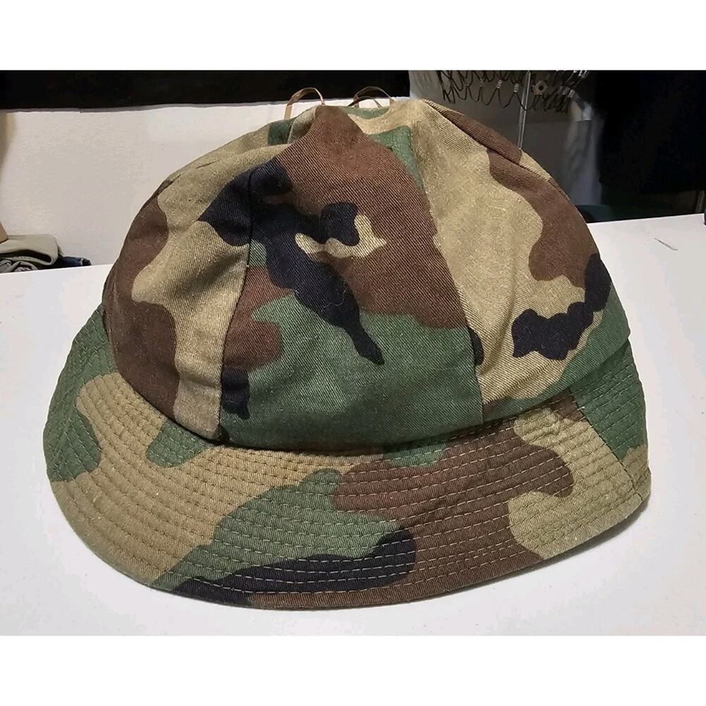 Vintage Camo Bucket Hat Size S Green Cotton Hunting Fishing Outdoor Y2K insulate